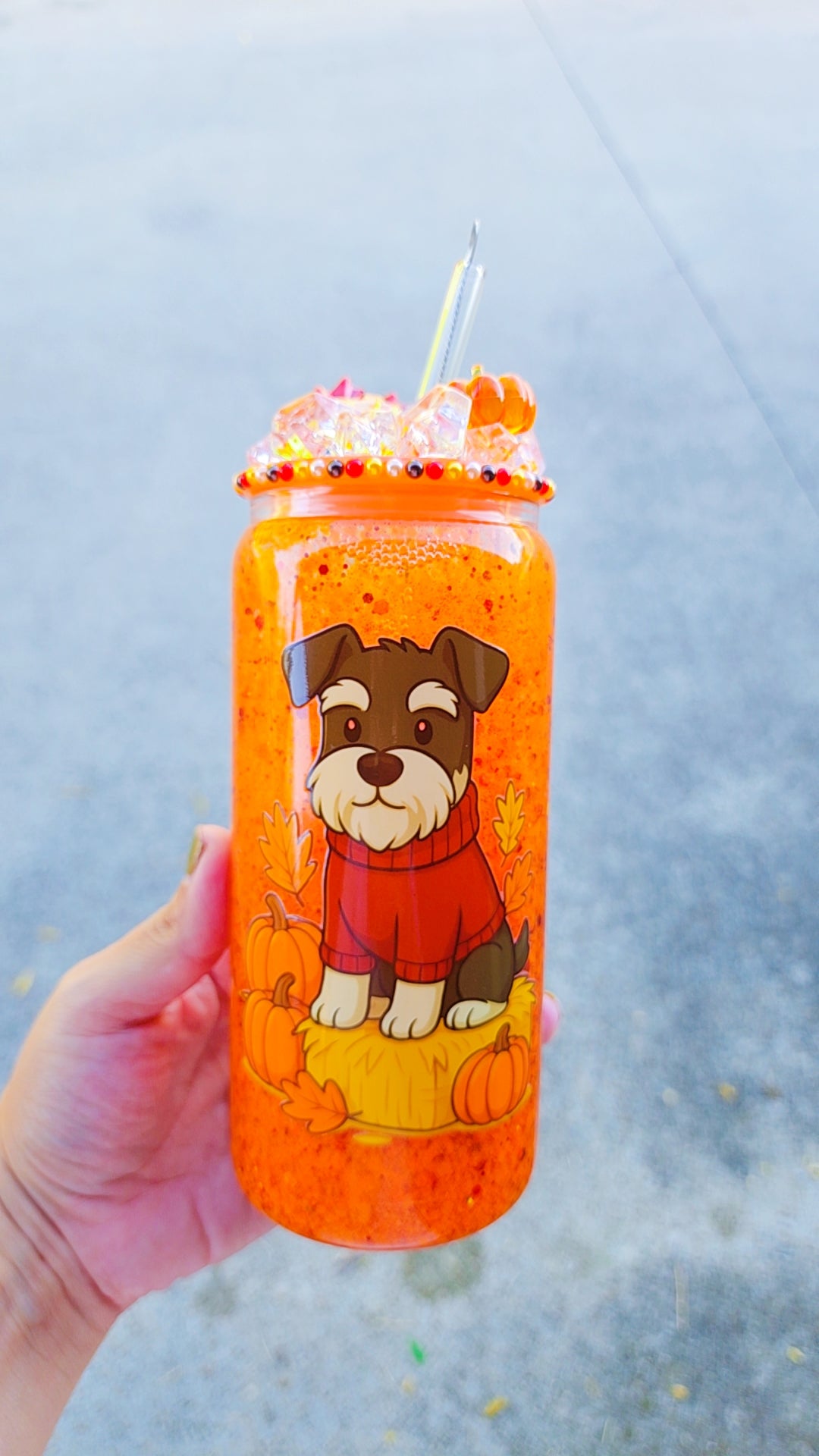 Schnauzer Autumn Snowglobe